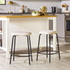 Modern Simple Counter Stool With Upholstered Seat (Set of 2) Modern Simple Counter Stool With Upholstered Seat (Set of 2)