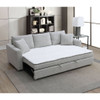 Connie - Boucle Sleeper Sectional Sofa With 2 Toss Pillows - Beige