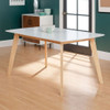 Contemporary Solid Wood Two Tone Dining Table - White Contemporary Solid Wood Two Tone Dining Table - White