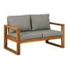 Contemporary Solid Acacia Wood Loveseat With Cushions - Brown Contemporary Solid Acacia Wood Loveseat With Cushions - Brown