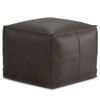 Sheffield - Square Pouf - Distressed Dark Brown