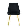 Modern Simple Velvet Dining Chair Set With Gold Metal Legs (Set of 4) - Black