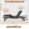 Adjustable Bed Base Frame & Head And Foot Incline Quiet Motor King Size Zero Gravity - Antique Black