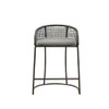 Coastal Woven Counter Stool With Upholstered Seat