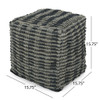 Walle - Fabric Square Pouf Ottoman And Floor Cushion Teal - Blue