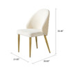 2 Pieces Contemporary Stainless Steel Dining Chair With Upholstery And Leather Backrest - Gold