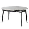 Modern Extendable Round Dining Table With Sintered Stone Top - White / Black