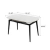 Modern Extendable Round Dining Table With Sintered Stone Top - White / Black
