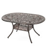 Outdoor Aluminum Dining Table With Umbrella Holder And Curved Legs - Copper