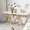 Contemporary Marble Pattern Top Table With Stainless Steel Base