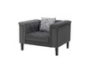 Mary - Velvet Tufted Chair With 1 Accent Pillow - Dark Gray Mary - Velvet Tufted Chair With 1 Accent Pillow - Dark Gray