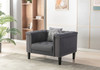 Mary - Velvet Tufted Chair With 1 Accent Pillow - Dark Gray Mary - Velvet Tufted Chair With 1 Accent Pillow - Dark Gray