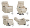 Nairi - Leather Aire Power Motion Recliner With Lift Heating Massage Function - Ivory Nairi - Leather Aire Power Motion Recliner With Lift Heating Massage Function - Ivory