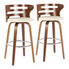 Cosini - Mid Century Modern Fixed Height Barstool With Swivel (Set of 2) Cosini - Mid Century Modern Fixed Height Barstool With Swivel (Set of 2)