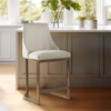 Modern Upholstered Counter Stool With Metal Base - Cream Modern Upholstered Counter Stool With Metal Base - Cream