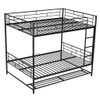 Metal Bunk Bed With Shelf And Guardrails
