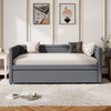 Modern Style Upholstered Daybed With Trundle For Guest Room, Small Bedroom
