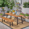 Catriona - 3 Piece Wood Outdoor Dining Set - Teak