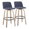 Toriano - Mid-Century Modern Fixed Height BarStool With Round Footrest (Set of 2) Toriano - Mid-Century Modern Fixed Height BarStool With Round Footrest (Set of 2)
