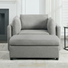 Wide Modern Oversized Armchair With Ottoman Stool, Single Sofa With Lumbar Support, Accent Chair