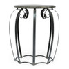 Modern Industrial End Table With Mango Wood Top And Iron Frame - Gray