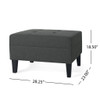 Classic Ottoman With Birch Wood Legs And Fabric Upholstery
