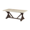 Romina - Marble Top Weathered Coffee Table - White Marble Romina - Marble Top Weathered Coffee Table - White Marble