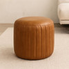 Buffalo - Leather Boucle Footstool - Brown