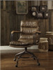 Harith - Vintage Top Grain Leather Office Chair - Brown