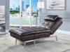 Padilla - Synthetic Leather Chaise Lounge With Pillow USB - Brown