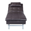 Padilla - Synthetic Leather Chaise Lounge With Pillow USB - Brown
