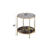 Fiorella - Marble Print Glass Table