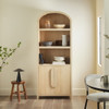 Modern 3 Shelf Open Arched Bookcase Cabinet