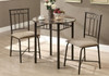 3 Pieces Dining Table Set, Small, Round, Contemporary & Modern 3 Pieces Dining Table Set, Small, Round, Contemporary & Modern