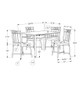 5 Pieces Dining Table Set, Small, Rectangular