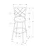 Swivel Stool Bar Height, Contemporary & Modern Style (Set of 2)