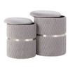 Cinch - Contemporary / Glam Nesting Ottoman Set - Chrome / Silver Cinch - Contemporary / Glam Nesting Ottoman Set - Chrome / Silver