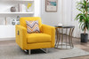 Victoria - Linen Fabric Armchair With Metal Legs, Side Pockets, And Pillow