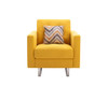 Victoria - Linen Fabric Armchair With Metal Legs, Side Pockets, And Pillow