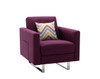 Victoria - Linen Fabric Armchair With Metal Legs, Side Pockets, And Pillow Victoria - Linen Fabric Armchair With Metal Legs, Side Pockets, And Pillow