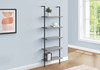 Bookshelf, Bookcase, Etagere, Ladder, 5 Tier, For Office, Marble Look Contemporary & Modern