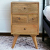 Nordic Style 4 Drawer Multi Nightstand - Oak Nordic Style 4 Drawer Multi Nightstand - Oak