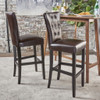 Bar Stools, Upholstered Barstools Armless (Set of 2) - Brown