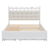 Storage Platform Bed, With 2 Big Drawers, Trundle, One Set Of Sockets & USB Ports
