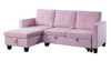 Nova - Velvet Reversible Sleeper Sectional Sofa With Storage Chaise Nova - Velvet Reversible Sleeper Sectional Sofa With Storage Chaise