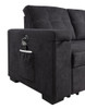 Toby - Woven Fabric Reversible Sleeper Sectional Sofa With Storage Chaise Cup Holder Charging Ports And Pockets