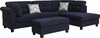 Diego - Fabric Sectional Sofa With Right Facing Chaise, Storage Ottoman, And 2 Accent Pillows