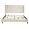 Peyton - Upholstered Bed With 54" High Headboard, Traditional Hand Buttoned Tufting