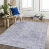 Maval - 4' X 6' Area Rug Washable - Blue / Cream Maval - 4' X 6' Area Rug Washable - Blue / Cream