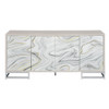 Panos - Console Cabinet - White Marcle / Chrome Panos - Console Cabinet - White Marcle / Chrome